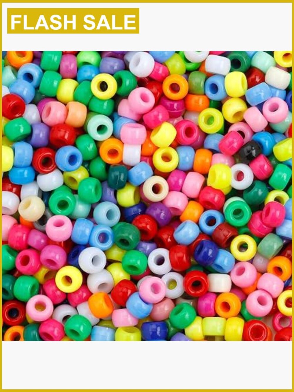 1100 Pcs Pony Beads for Bracelet Making Plastic Craft Beads 6x9mm